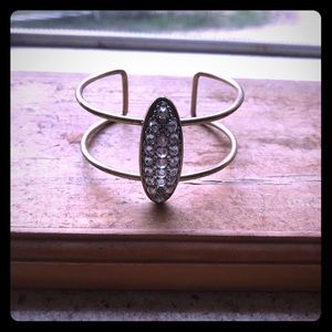 Rhinestone brass banana republic cuff bracelet